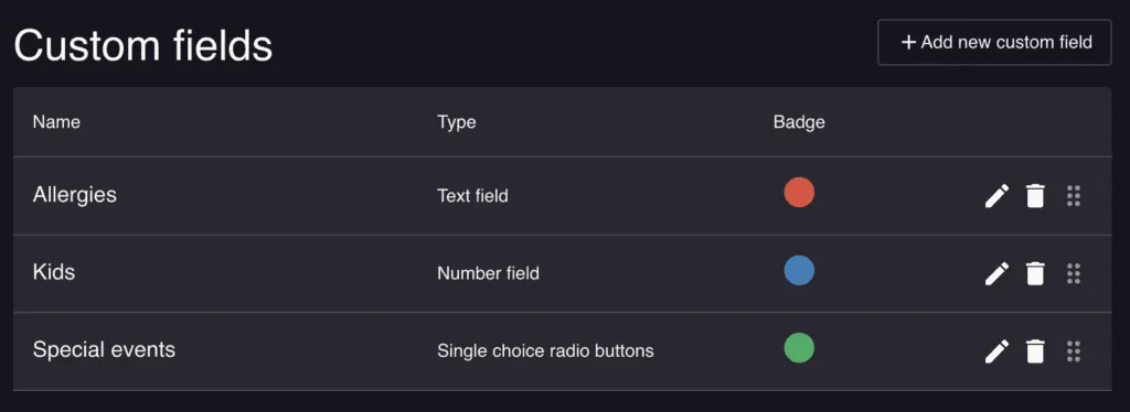 Ask guests anything with custom fields
