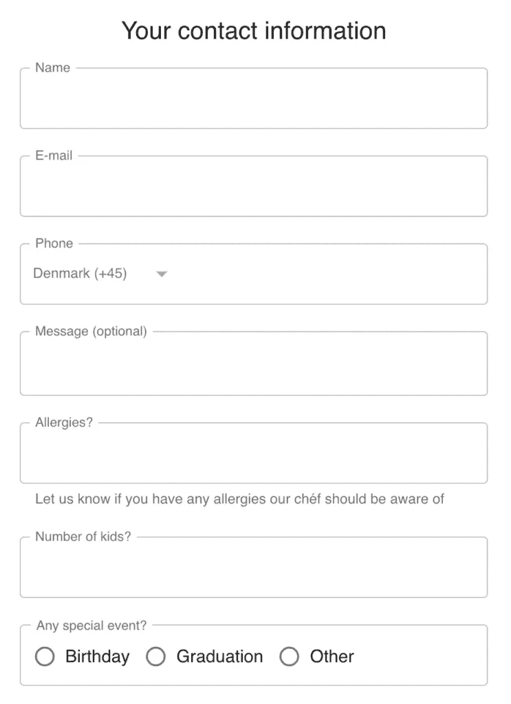 Ask guests anything with custom fields