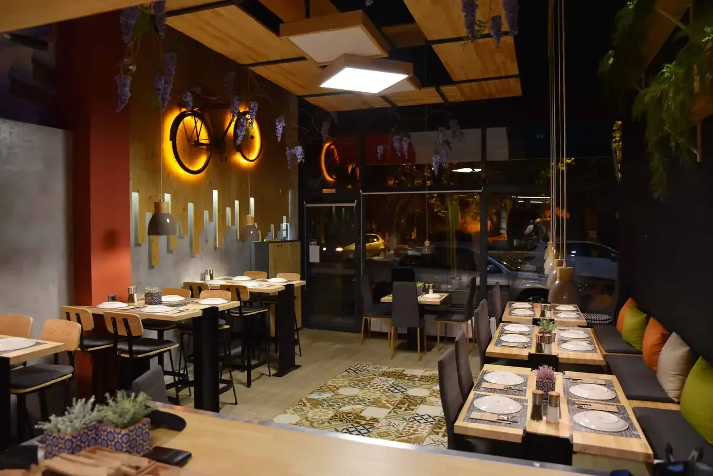 Basilico wood-fired pizza restaurant by Lake Orestiada Greece