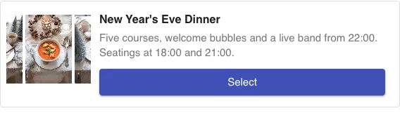 Booking widget opened through a share link, showing only that one experience