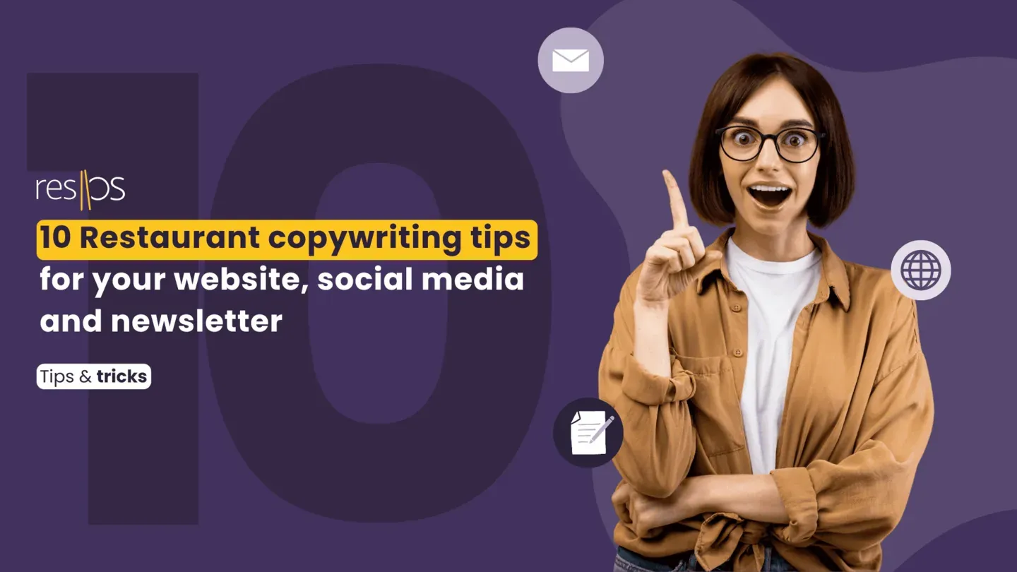 Restaurant copywriting tips illustration for website, social media and newsletter content