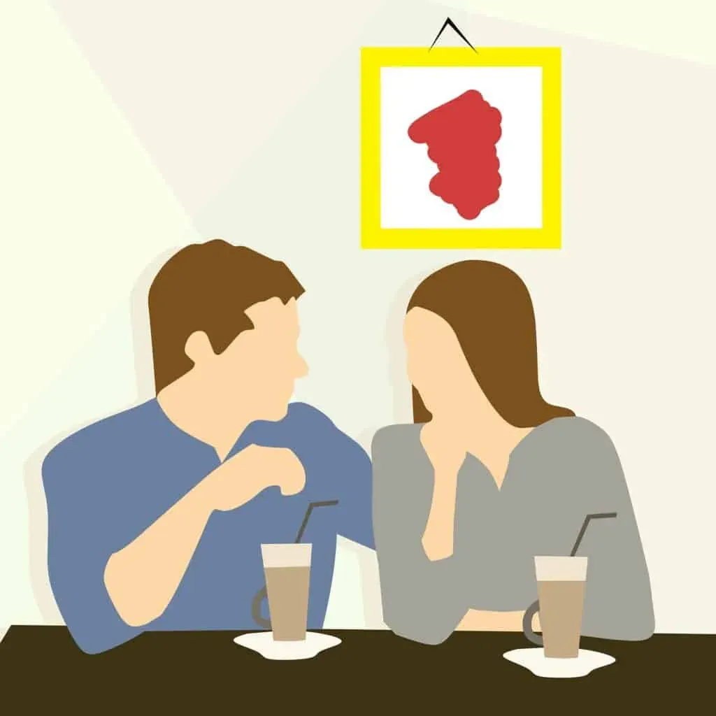 Drinking coffee together at a café