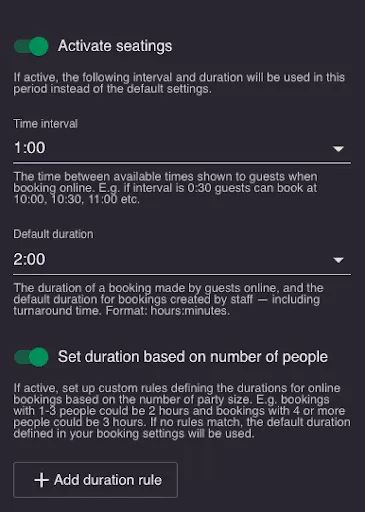 Duration based