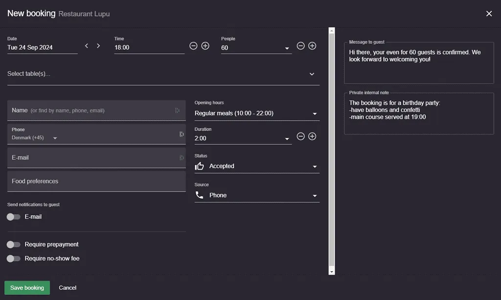 example of bigger bookings