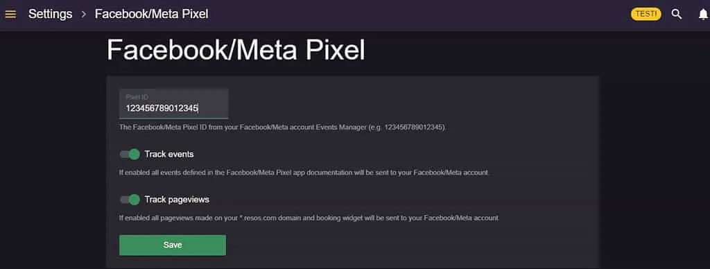 Facebook pixel integration example
