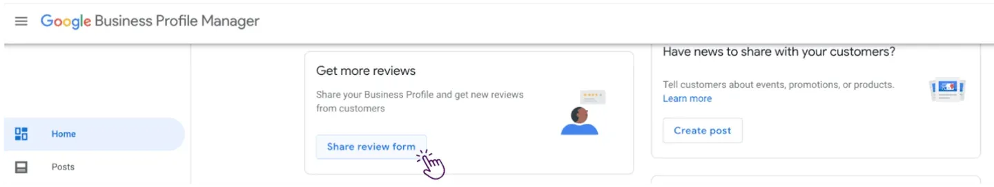 get a review form from Google