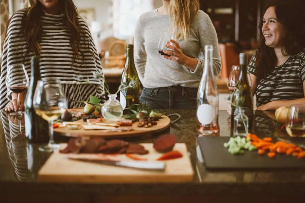 Guests eating at restaurant