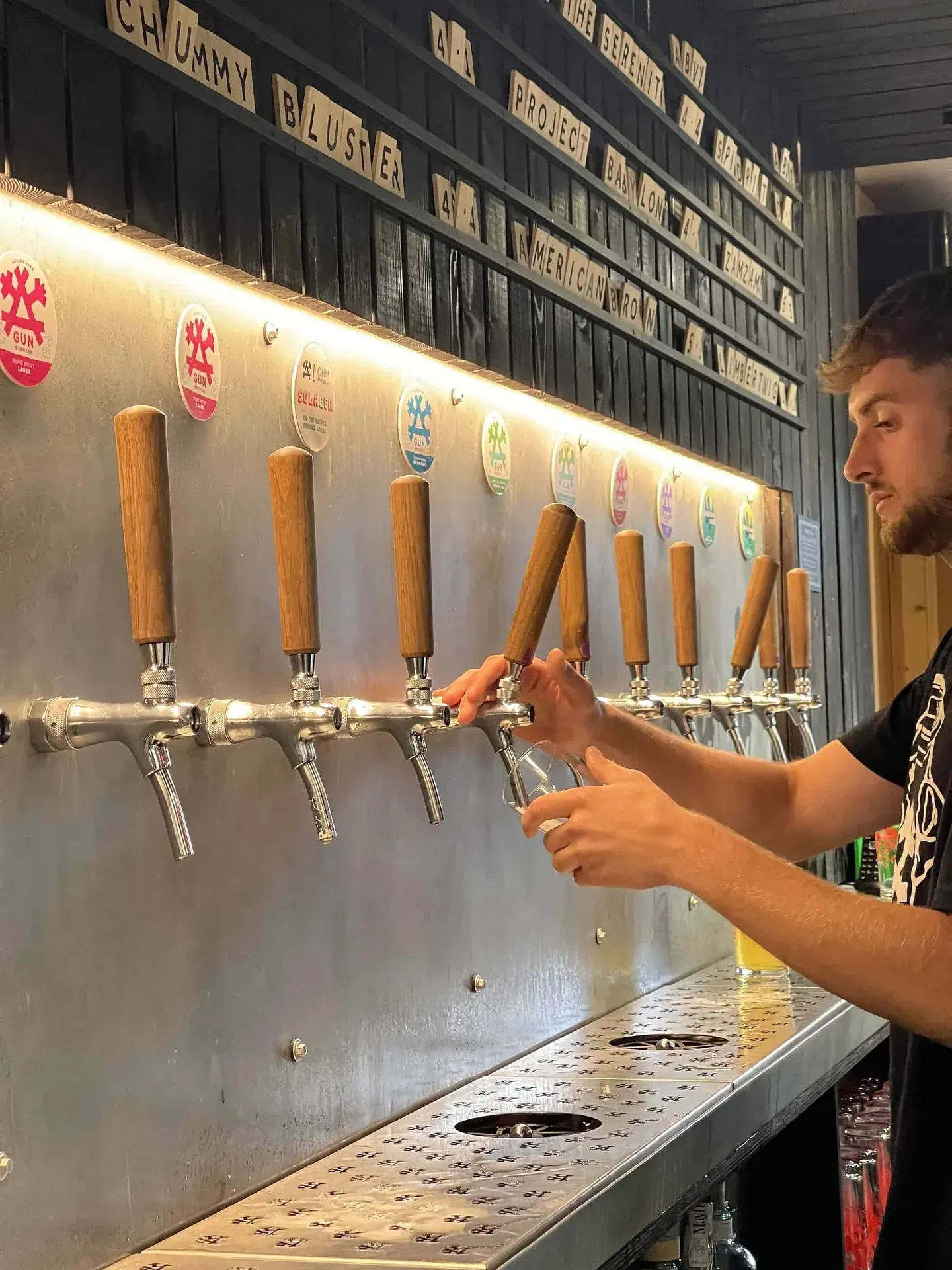 Gun Brewery Taproom bartender