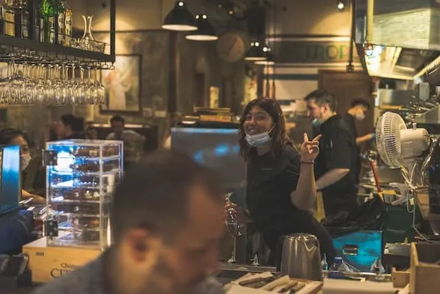 happy restaurant staff