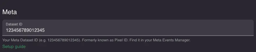 Meta section in Resos settings