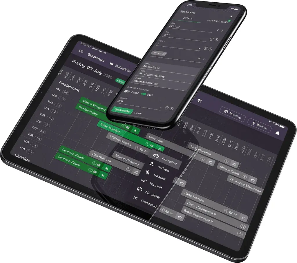 Resos restaurant booking software dashboard