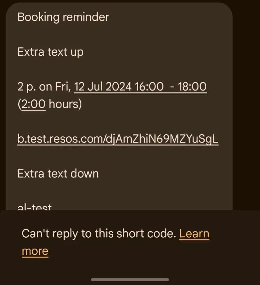 reminder SMS