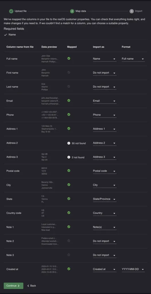 How to import customers - screenshot