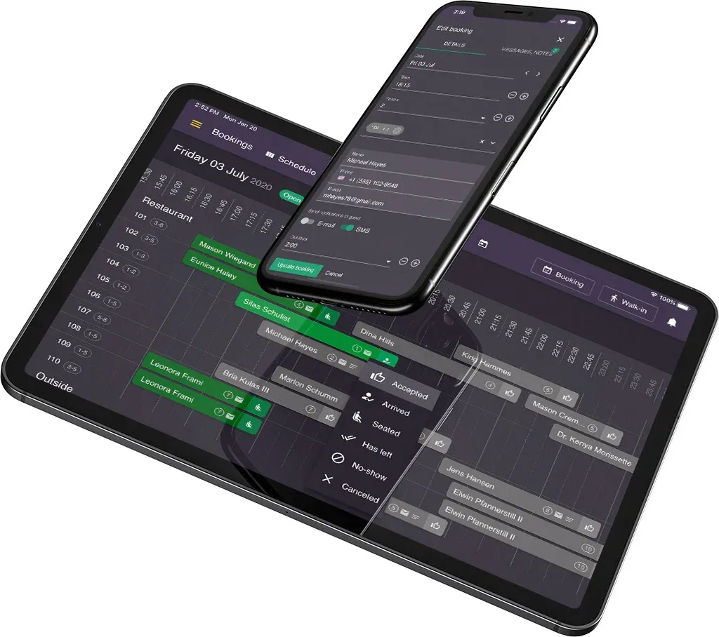 Resos mobile tablet mockup