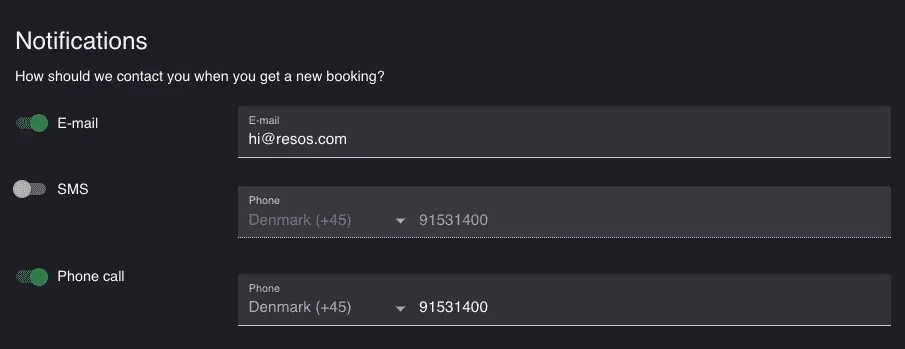 Resos online booking form designed for fast food restaurant websites