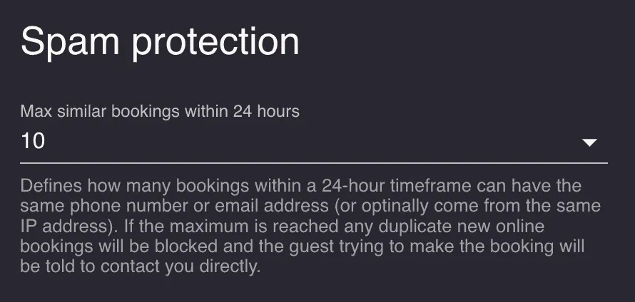 Spam protection and database update