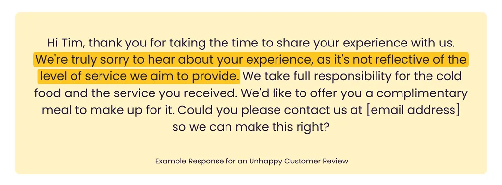 Response review -Express gratitude and empathy