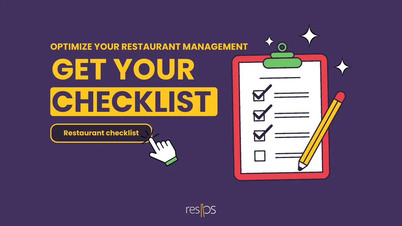 Restaurant management checklist on clipboard with pen