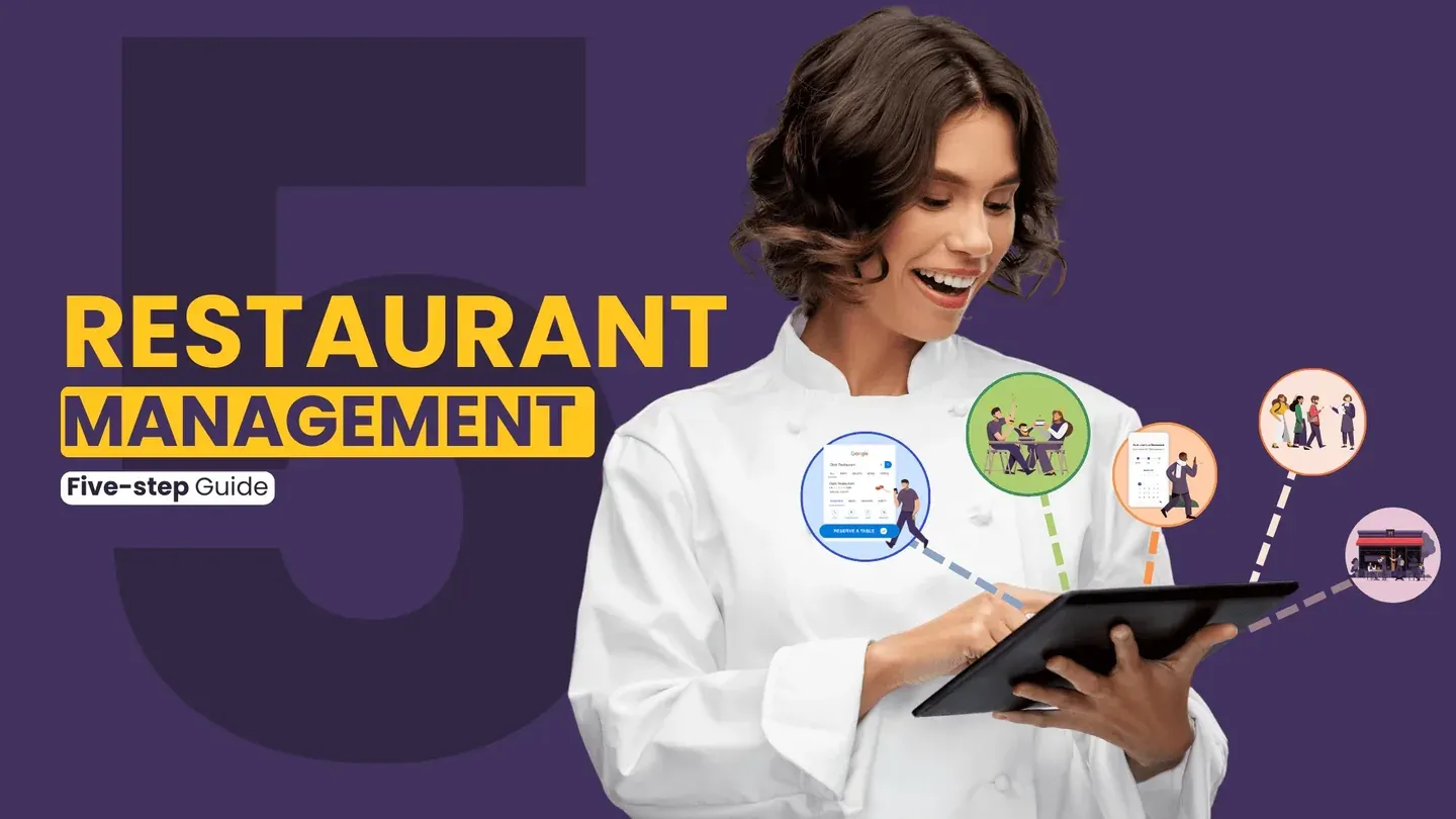 Restaurant manager reviewing operations as part of a five-step management guide