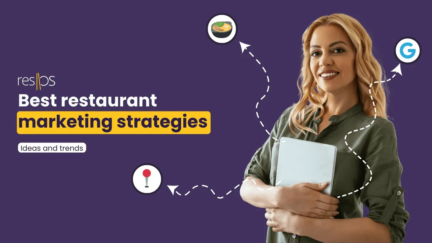 Restaurant marketing strategy planning on a notebook