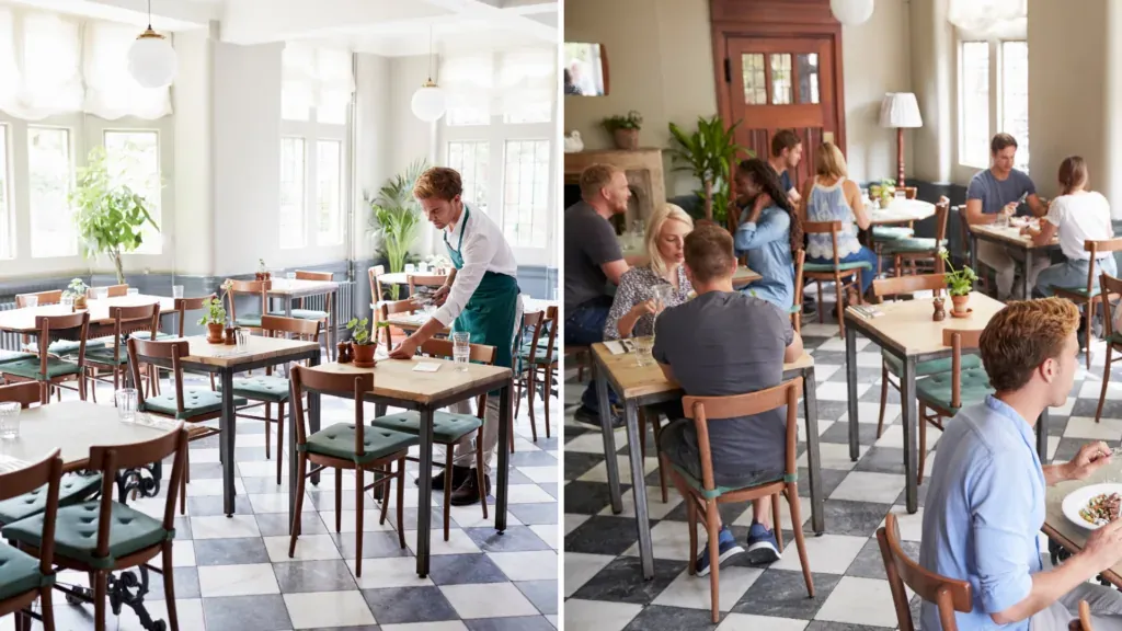 Restaurant sales – empty vs. busy