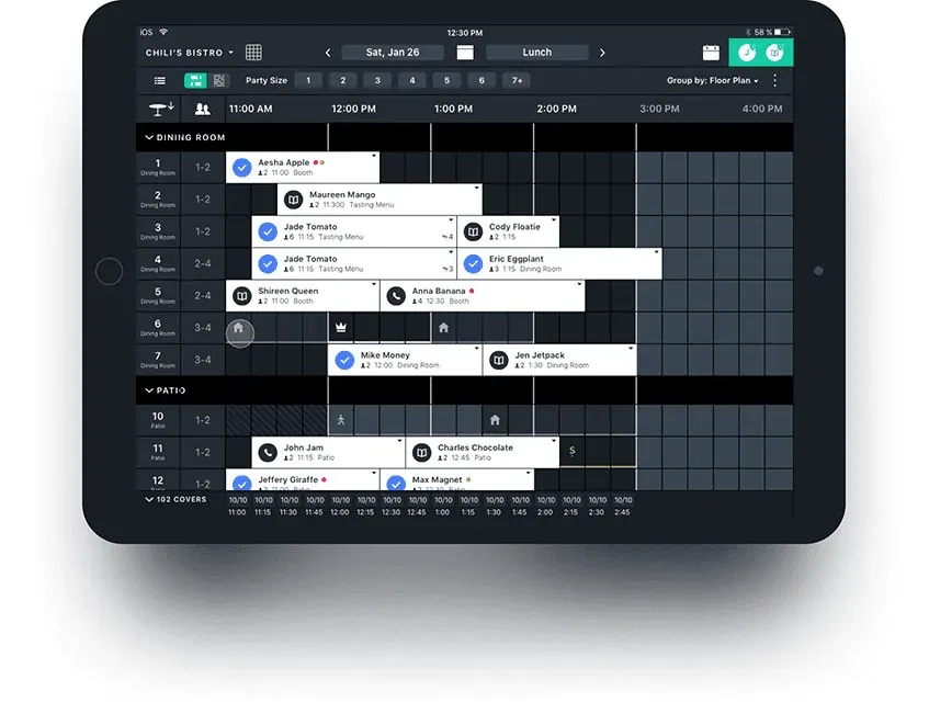 Resy restaurant booking software display