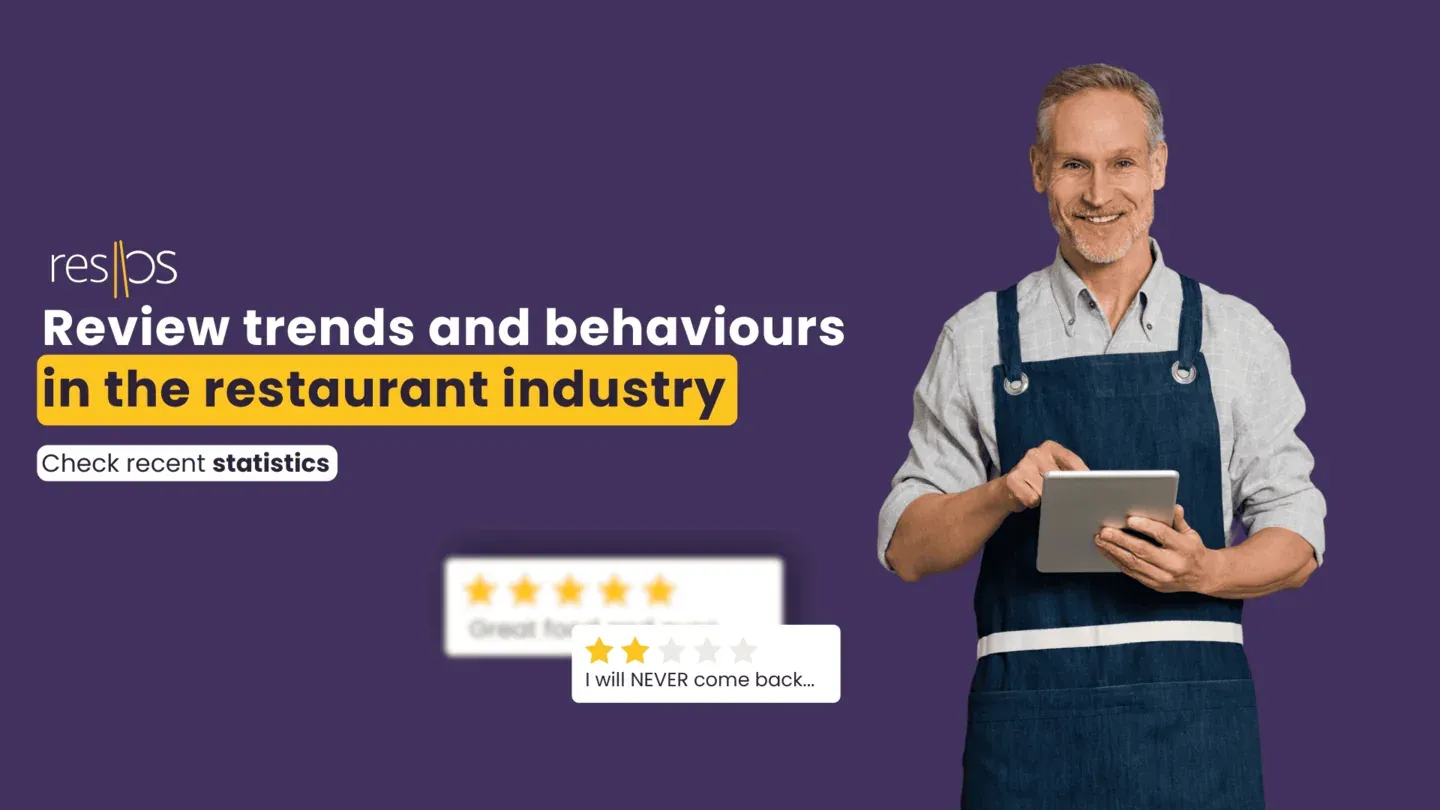Infographic of restaurant review trends and guest behaviour statistics in hospitality