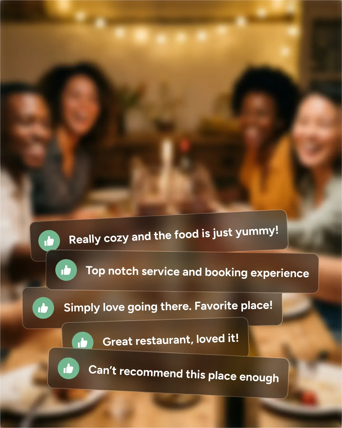 Resos review collection email showing guest feedback form
