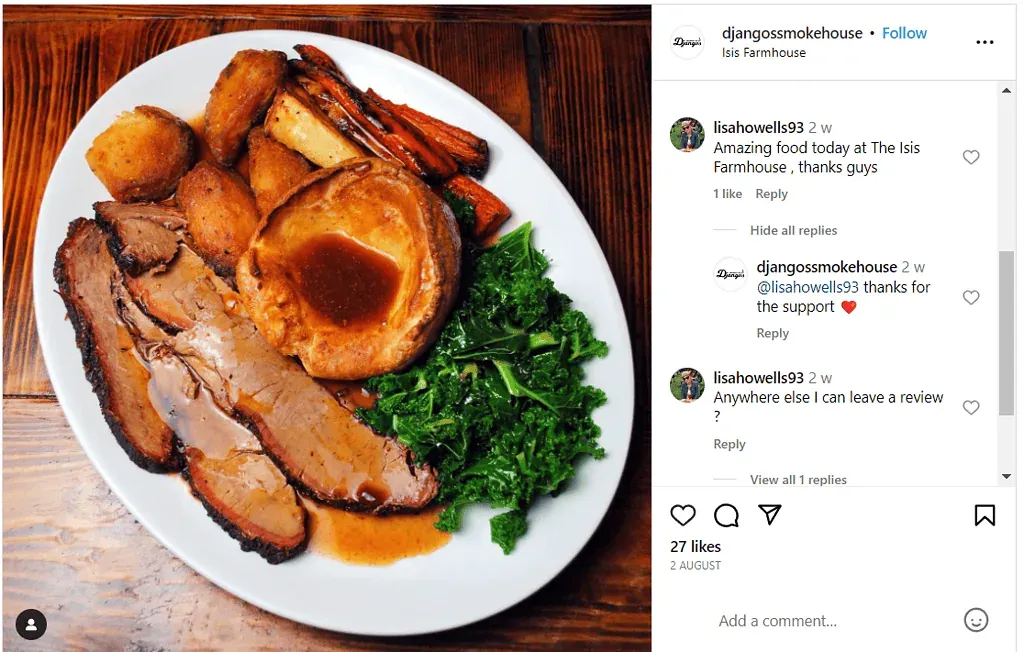 Social media for restaurants django