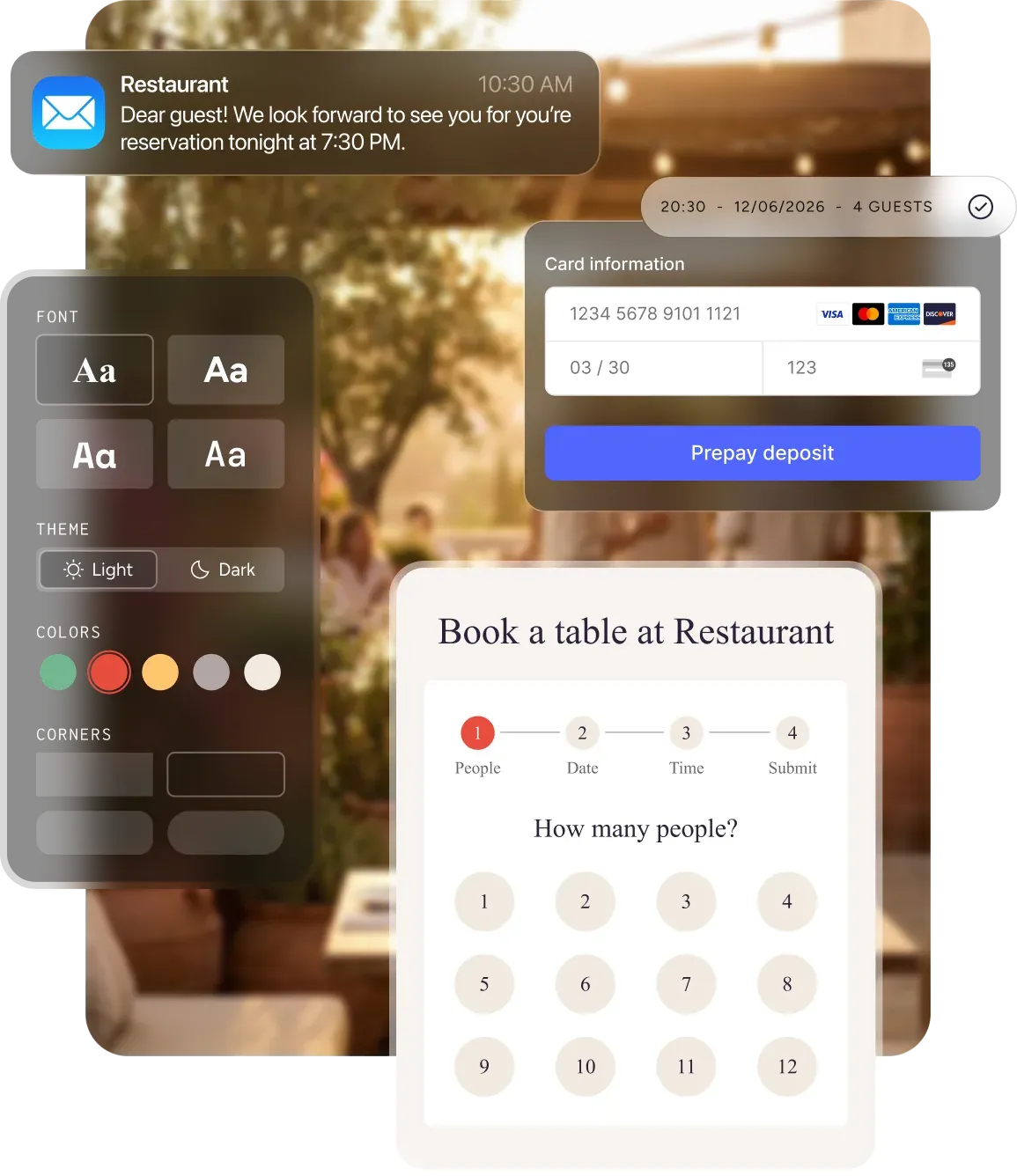 Overview of Resos solutions for restaurant bookings