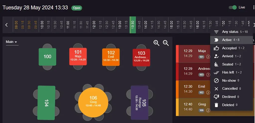 Floor plan – for restaurant hotel resort booking system