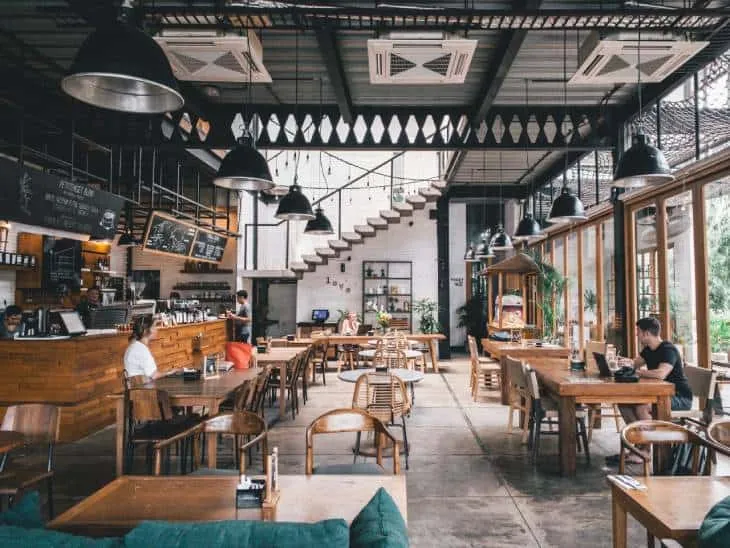 Empty restaurant dining room illustrating survival strategies during quiet trading periods