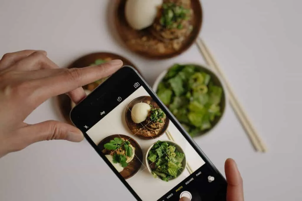 Taking picture of food for instagram