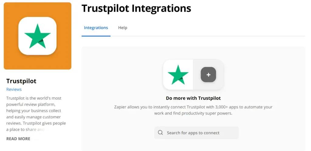 Trustpilot integration setup with Zapier connecting reviews to the Resos platform