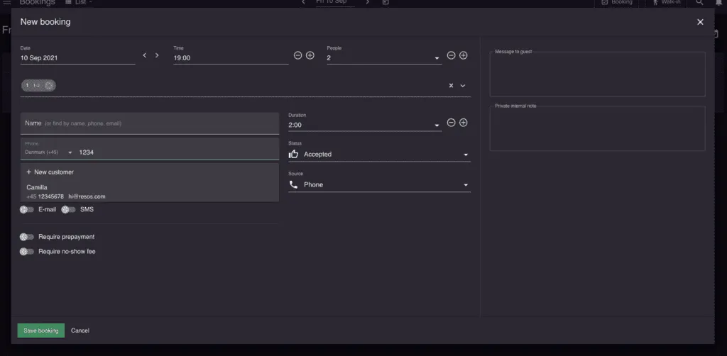 Use automatic customer profiles for better (table) management