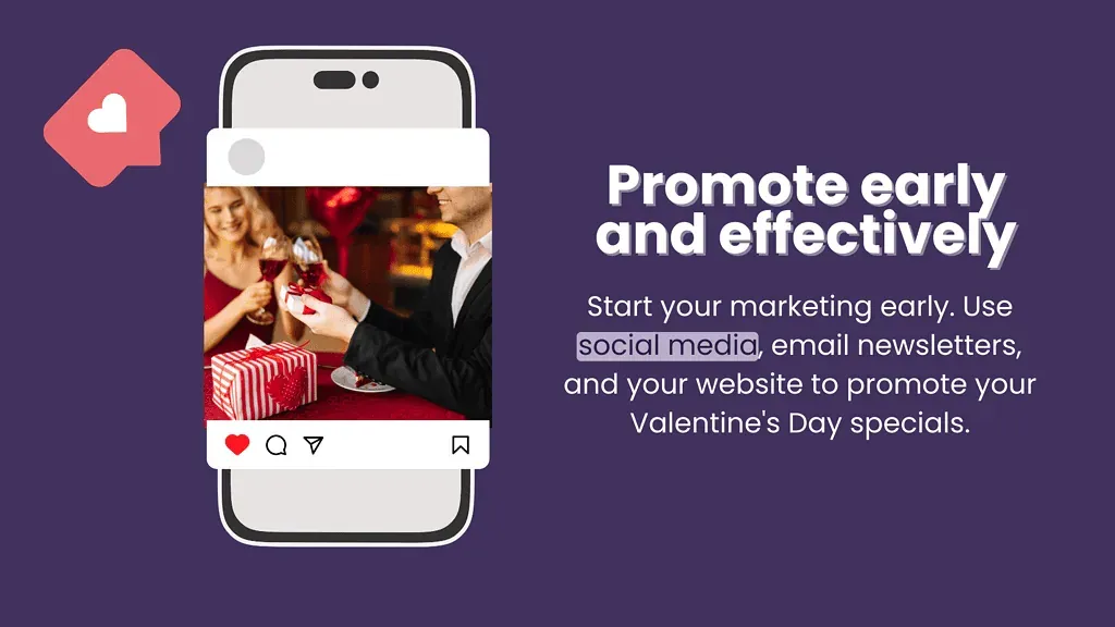 Valentines restaurant promo