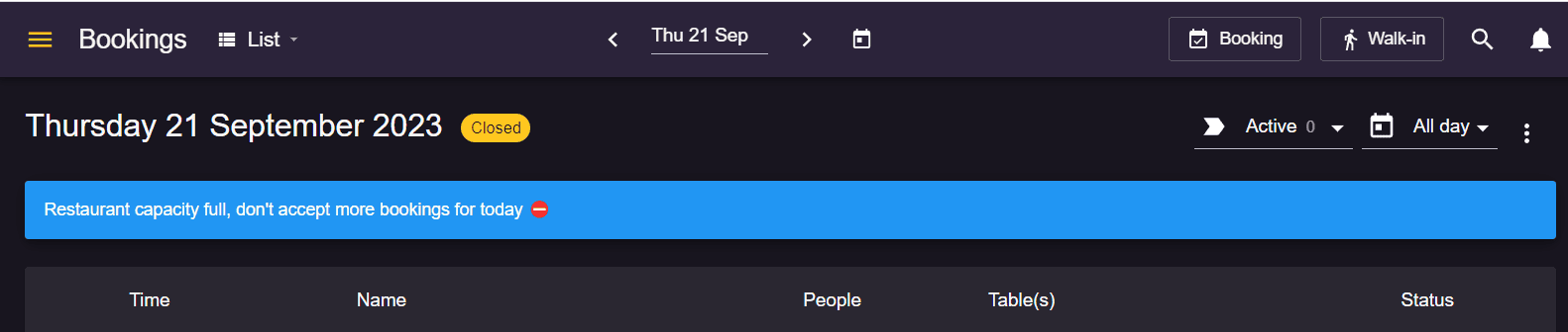 Adding a booking date note in Resos