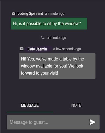 Communication with guest and the restaurant