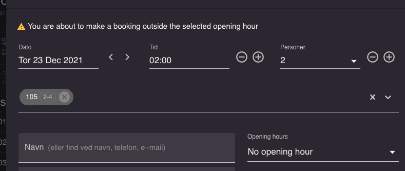 Resos warnings that show up if the settings are overridden.